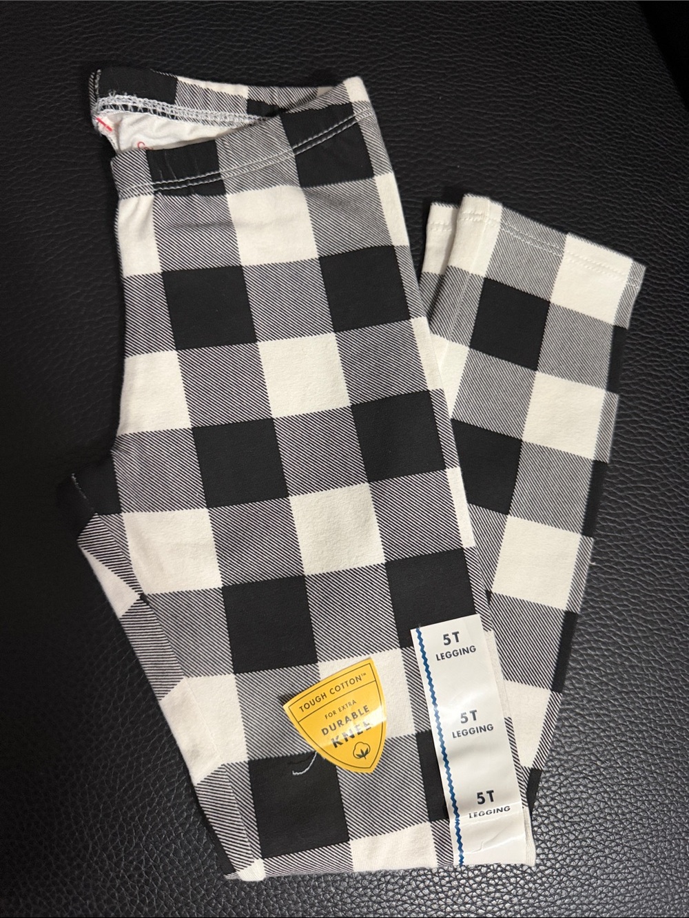 Cat & Jack Black and White Buffalo Plaid Leggings